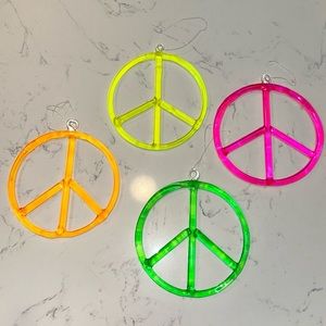 Glass Peace Sign Ornaments